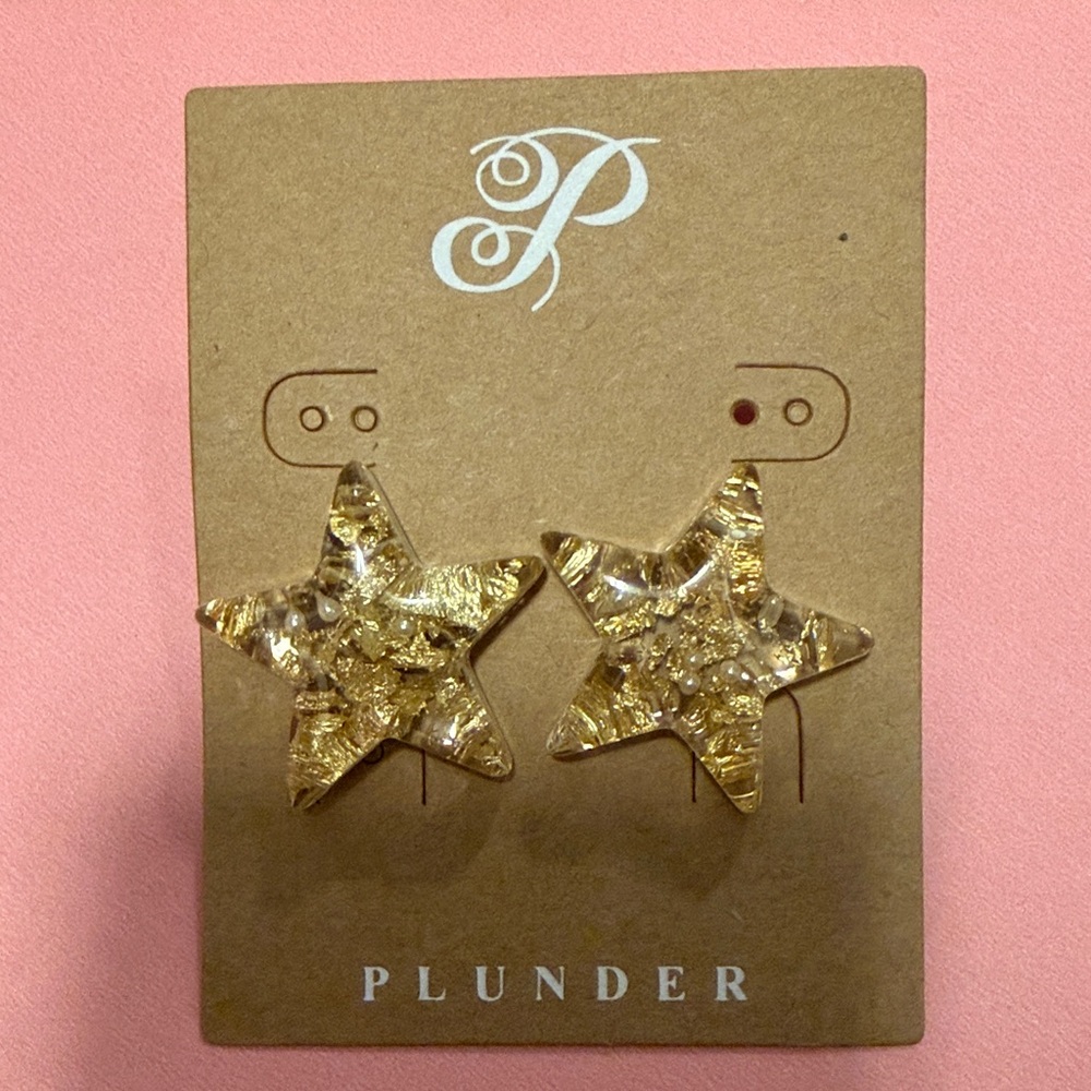 Plunder Gold Foil Star Earrings